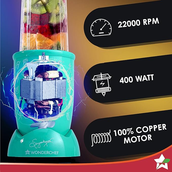 Wonerchef Bullet Juicer 400 Watts Nutriblend GO Mint