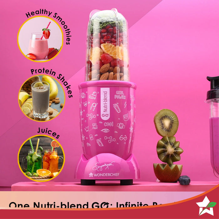 WONDERCHEF BULLET JUICER 400 WATTS NUTRIBLEND GO PINK